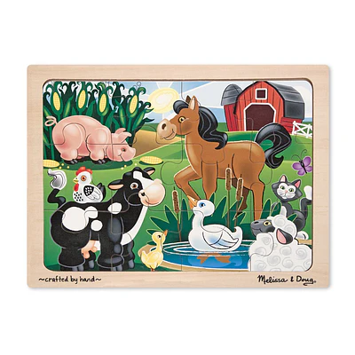Melissa & Doug On the Farm Wooden Jigsaw Puzzle With Storage Tray (12 pcs)