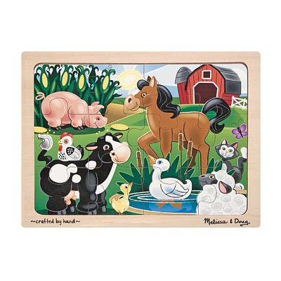 Melissa & Doug On the Farm Wooden Jigsaw Puzzle With Storage Tray (12 pcs)