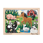 Melissa & Doug On the Farm Wooden Jigsaw Puzzle With Storage Tray (12 pcs)