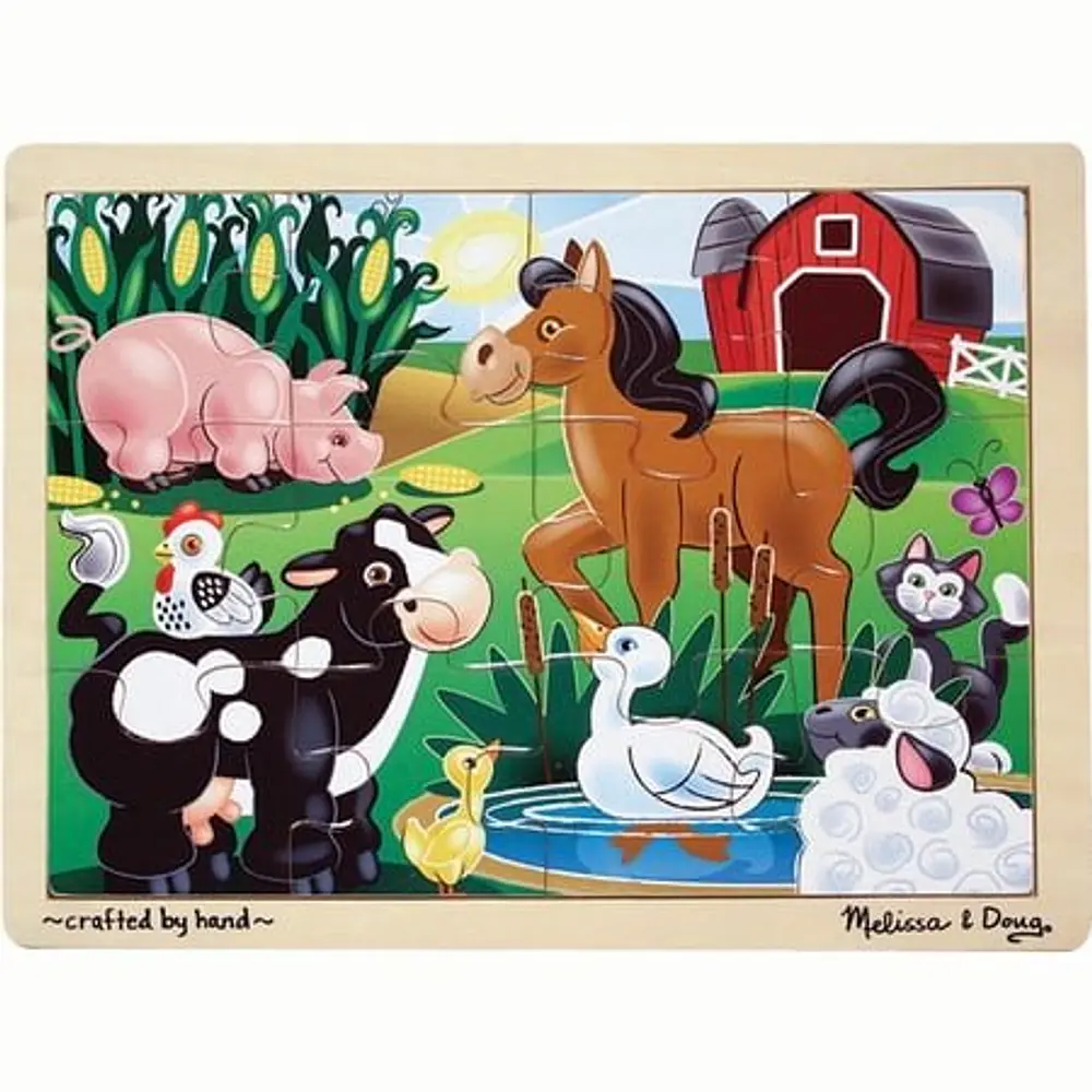 Melissa & Doug On the Farm Wooden Jigsaw Puzzle With Storage Tray (12 pcs)
