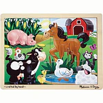 Melissa & Doug On the Farm Wooden Jigsaw Puzzle With Storage Tray (12 pcs)