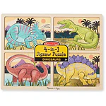 Melissa & Doug Dinosaurs 4-in-1 Wooden Jigsaw Puzzles With Storage Tray (16 pcs)