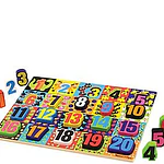 Melissa & Doug Jumbo Numbers Wooden Chunky Puzzle (20pc): Educational Kids Toy, Fine Motor Skills, Plywood