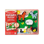 Melissa & Doug Farm Wooden Chunky Puzzle (8 Pcs) - FSC-Certified Materials