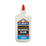 Elmer's 7.625oz Washable School Glue - White: Non-Toxic Liquid Glue for Paper, Clear Elmer's Glue Bottle