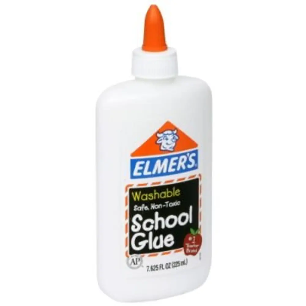 Elmer's 7.625oz Washable School Glue - White: Non-Toxic Liquid Glue for Paper, Clear Elmer's Glue Bottle
