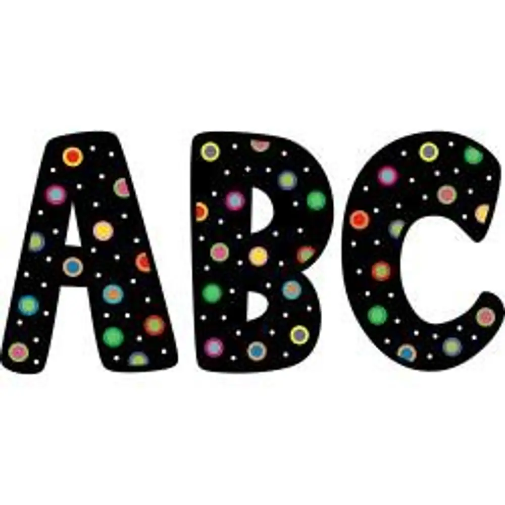 DOTS ON BLACK DESIGNER 7IN LETTERS