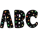 DOTS ON BLACK DESIGNER 7IN LETTERS