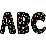 DOTS ON BLACK DESIGNER 7IN LETTERS