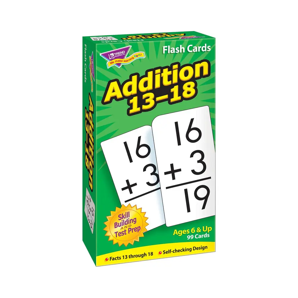 Addition 13-18 Skill Drill Flash Cards