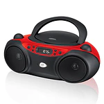GPX CD, AM/FM Boombox - Red (BC232R): Portable 3.5mm Jack, Built-In Speaker.