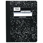 Mead 09910 9.75 in. x 7.5 in. Sheets Wide/Legal Rule Composition Book - Black Cover
