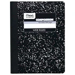 Mead 09910 9.75 in. x 7.5 in. Sheets Wide/Legal Rule Composition Book - Black Cover