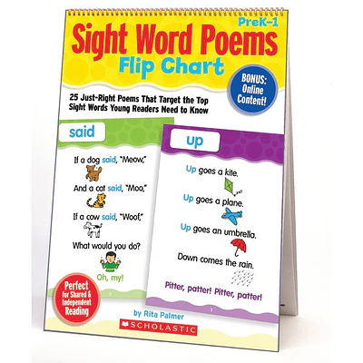 Sight Word Poems Flip Chart, PreK-1: 25 Just-Right Poems That Target the Top Sight Words Young Readers Need to Know