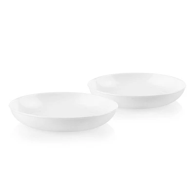 Corelle 2pk Glass Vitrelle 30oz Meal Bowls White: Round Solid Noodle Bowls, Dishwasher & Microwave-Safe, 8.625" Diameter