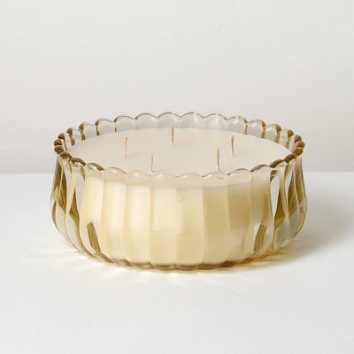 5 Wick XL Scalloped Glass Salted Honey Jar Candle 32oz - Hearth & Hand™ with Magnolia