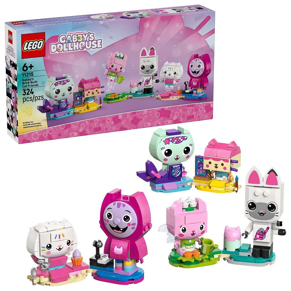 LEGO Gabby’s Dollhouse Gabby’s Brick-Built Cat Friends 11215