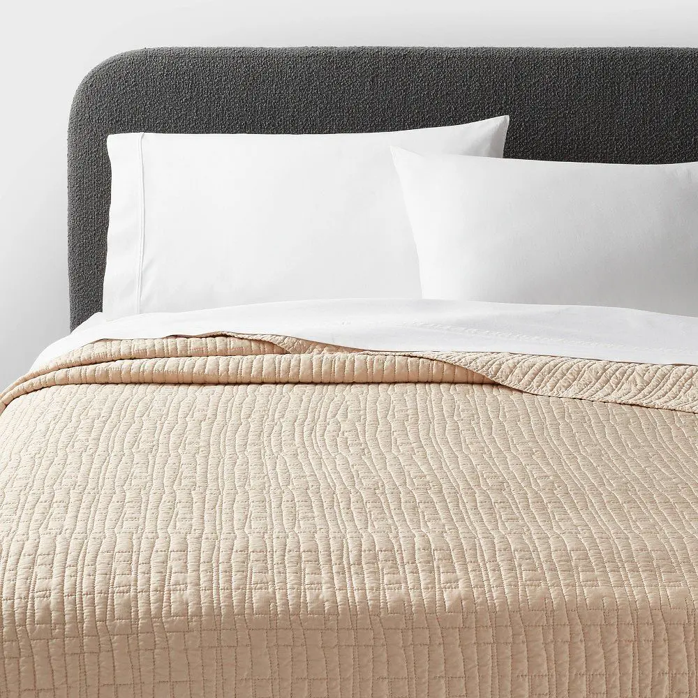 Full/Queen TENCEL® Quilt Khaki - Threshold™: OEKO-TEX Certified, Cooling, Woven Lyocell Fabric, Lightweight Coverlet