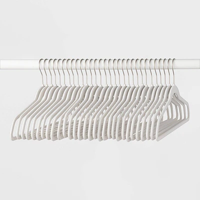 30ct Flocked Hangers - White - Brightroom™: Velvet Clothes Hangers for Sweaters, Dresses, Shirts, Suits