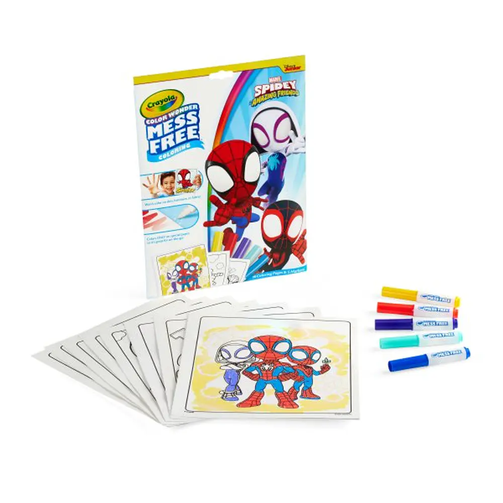 Crayola Color Wonder Mess Free Coloring Pages & Markers  Easter Basket Stuffer  Spidey & His Amazing Friends Art Supplies  Travel Activity  Easter Gift for Kids  3+