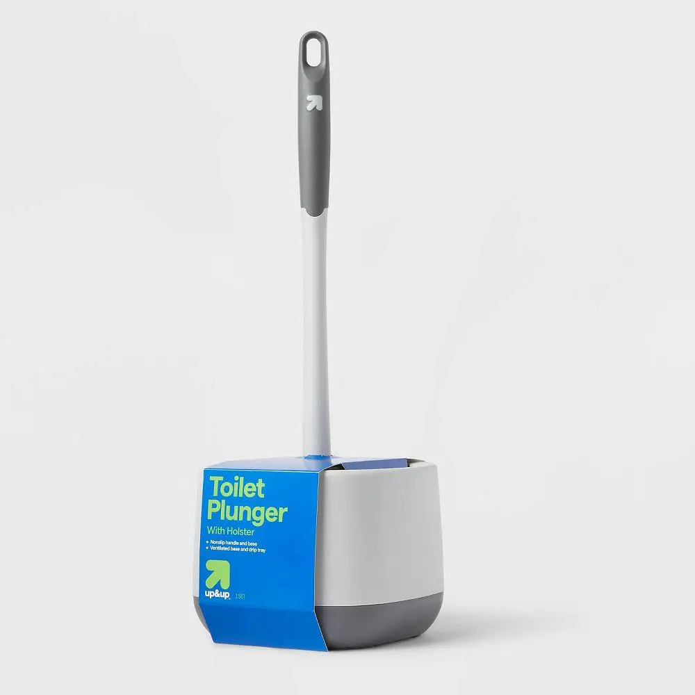 Toilet Plunger with Holster - up&up™: Rubber, Reusable, Soft Grip