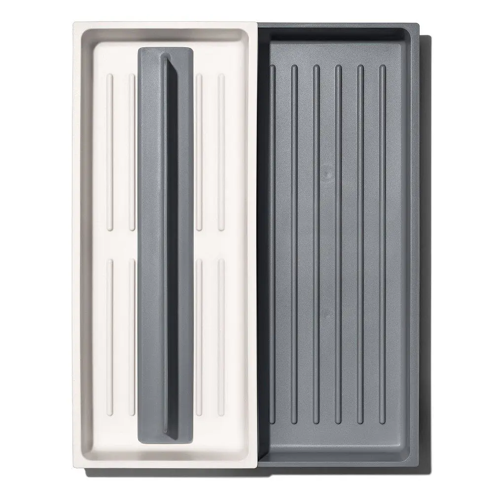 OXO Expandable Long Tool Drawer Organizer  Gray