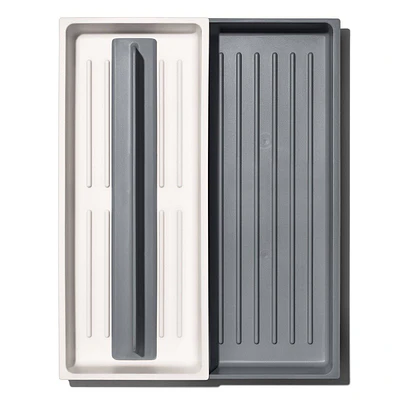 OXO Expandable Long Tool Drawer Organizer  Gray