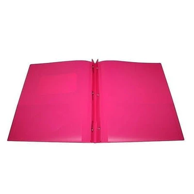 2 Pocket Plastic Folder with Prongs Pink - up&up™: School Supplies, Polypropylene, 50 Sheet Capacity, 2 Internal Pockets