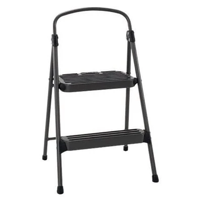 Cosco 2 Step All Steel Step Stool: Dark Gray, 225 lb Capacity, No Assembly, Kitchen Stepper for Adults