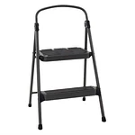 Cosco 2 Step All Steel Step Stool: Dark Gray, 225 lb Capacity, No Assembly, Kitchen Stepper for Adults