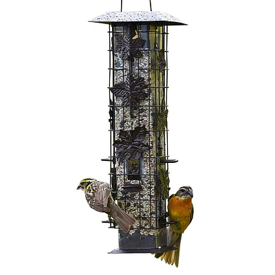 Perky-Pet 336-1SR Squirrel-Be-Gone Squirrel Proof Bird Feeder  2LB  Outdoor Wild Bird Feeder with Weight-Activated Perches