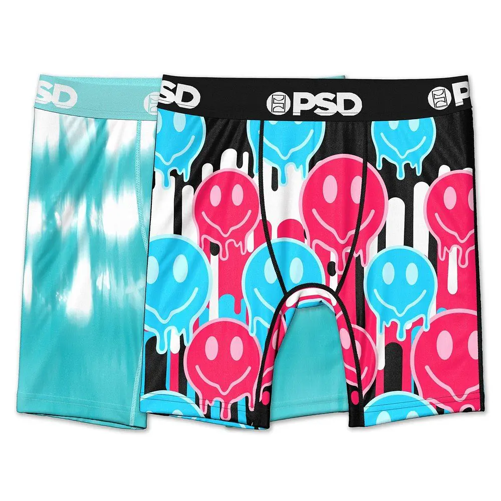 PSD Boys' 2pk Smile Drippin Boxer Briefs Underwear - Blue/Pink XL