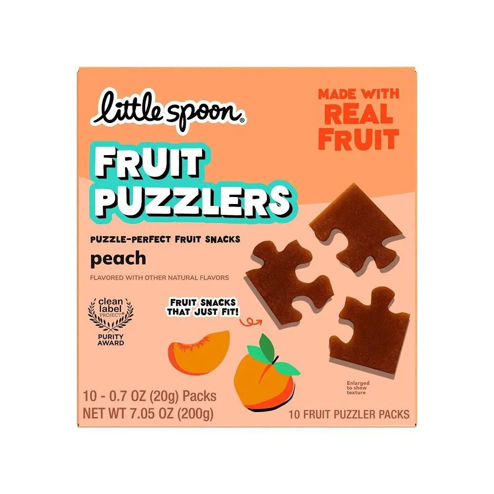 Little Spoon Kids' Fruit Puzzlers Peach Fruit Snacks Made with Real Fruit - 7.05 oz/10ct