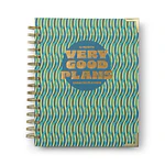 Undated Hardcover Planner with Wavy Print – Twin-Wire Binding  6.25x8.25in Pages  200 Lined Sheets