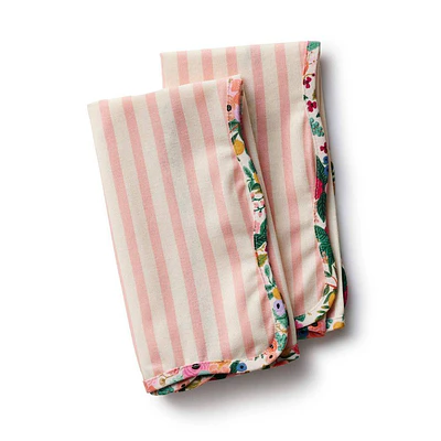 Rifle Paper Co. Rose Stripe 2pc Cotton Napkin Set