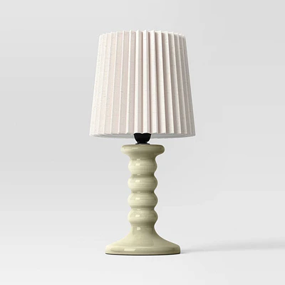 Mini Stick Table Lamp with Pleated Shade Green - Room Essentials™