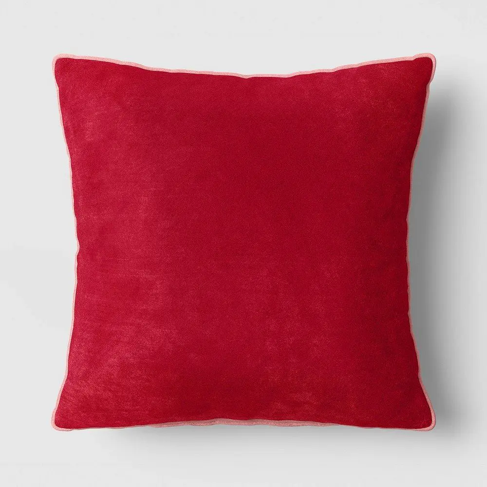 18"x18" Reversible Velvet Pillow Pink/Fuschia - Threshold™
