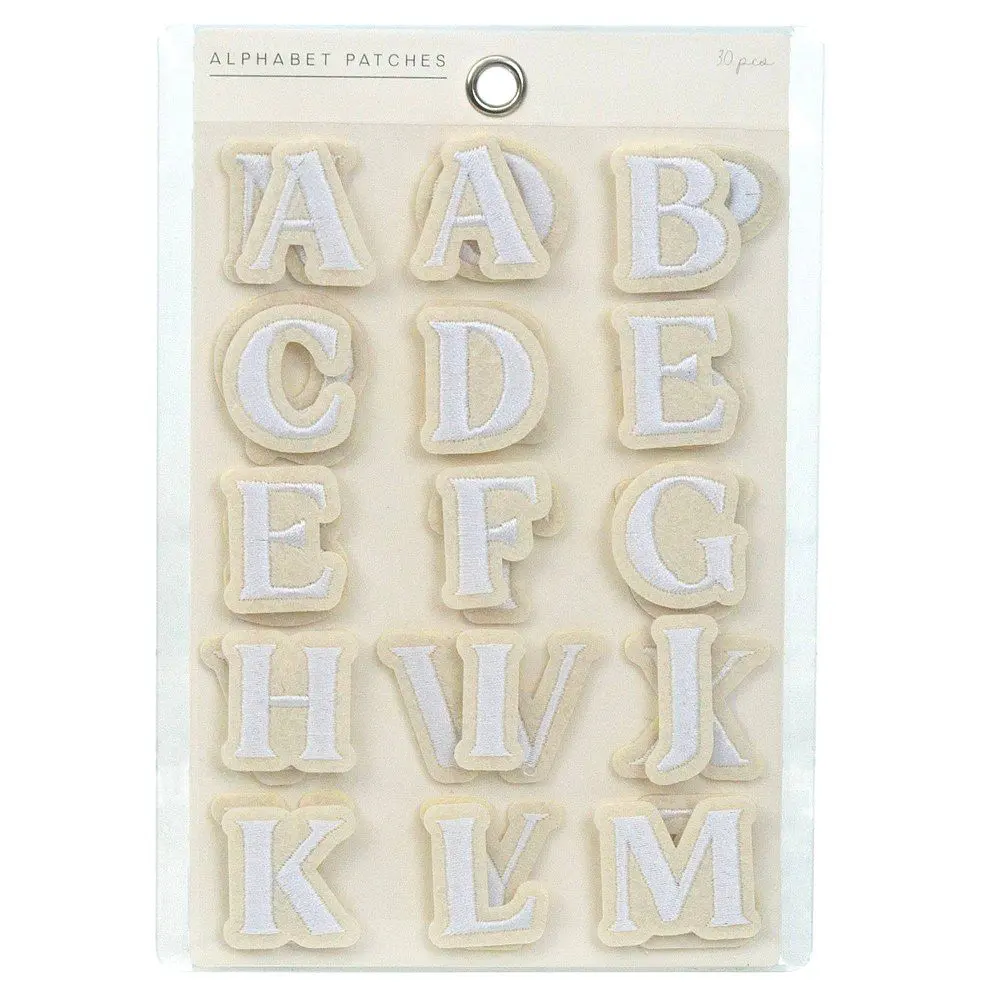Horizon Group 30pc White and Beige Adhesive Alphabet Patches