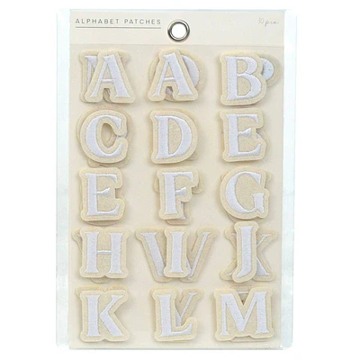 Horizon Group 30pc White and Beige Adhesive Alphabet Patches