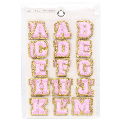 Horizon Group 30pc Pink and Gold Adhesive Alphabet Patches