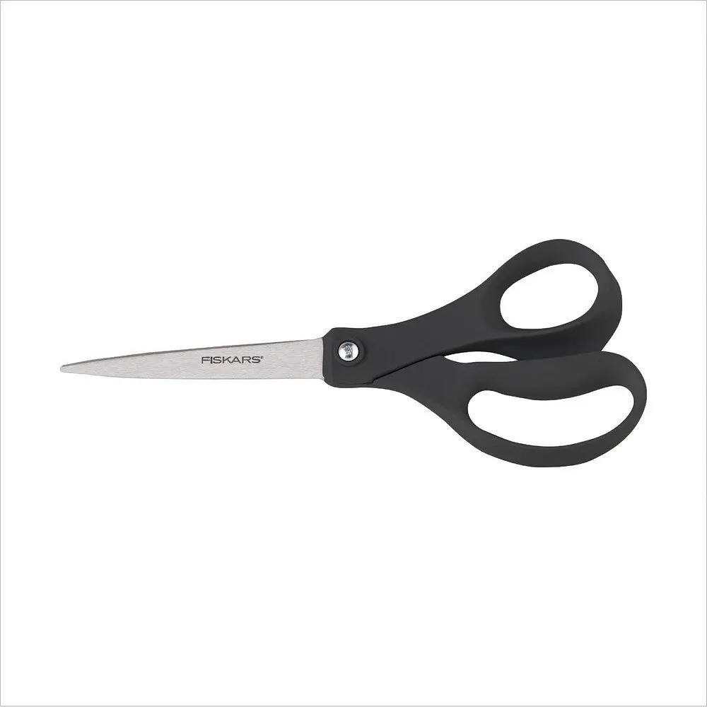Fiskars 8" Performance Straight Fashion Scissors Black: Stainless Steel, School & Office, Lifetime Warranty