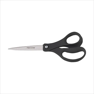 Fiskars 8" Performance Straight Fashion Scissors Black: Stainless Steel, School & Office, Lifetime Warranty