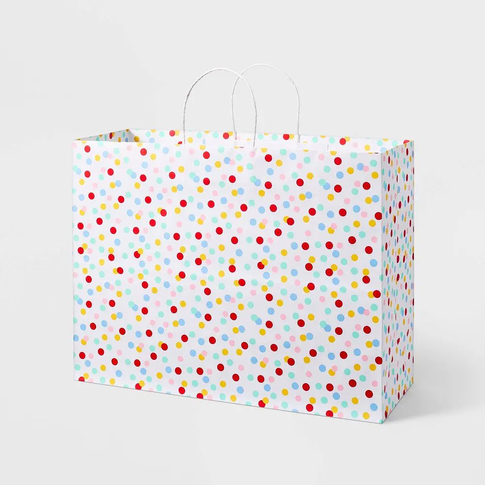 Large Polka Dot Gift Bag White - Spritz™