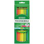Ticonderoga Wood Pencils  Sharpened  #2 HB Soft  Neon  10 Count
