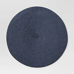 Polyround Charger Placemat Dark Blue - Threshold™: Round Table Mat, Traditional Style, Navy Blue, 15" Diameter