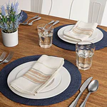 Polyround Charger Placemat Dark Blue - Threshold™: Round Table Mat, Traditional Style, Navy Blue, 15" Diameter