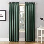 54"x63" Sun Zero Room Darkening Seymour Rod Pocket Curtain Panel Everglade: Green Thermal Insulated Noise Reducing