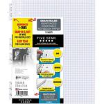 Five Star Reinforced Insertable Notebook Paper Graph Ruled 8 1/2 x 11 75 Sheets/Pack