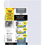 Five Star Reinforced Insertable Notebook Paper Graph Ruled 8 1/2 x 11 75 Sheets/Pack
