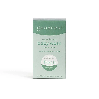 Fresh Cucumber Aloe 3 In 1 Baby Wash  Shampoo And Soak Tablet Refills